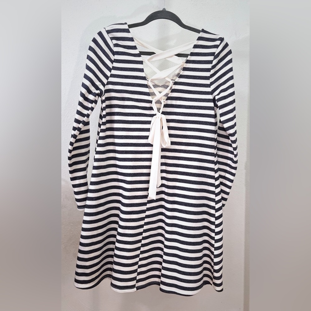 A.Byer Striped Long Sleeve Dress
